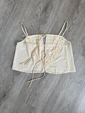 Anthropologie Tie-Front Sheer Chiffon Cami